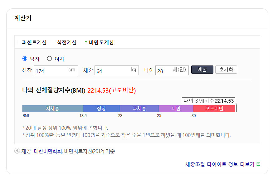 네이버-bmi-계산기-결과-값