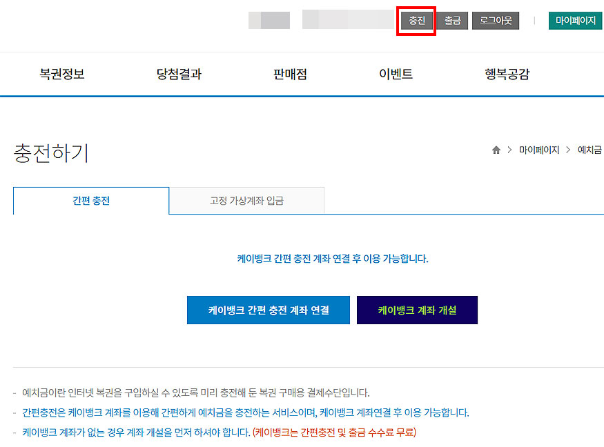 동행복권-충전-메뉴-선택-결과